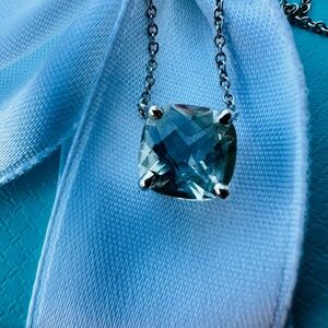Tiffany & Co. RARE Prasiolite Sparkler Necklace in Silver, 16"